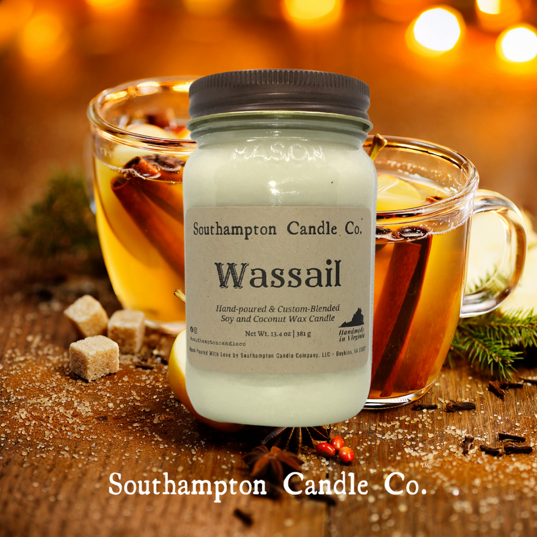 'Wassail' (Hot Mulled Cider) 16 oz. Rustic Mason Jar