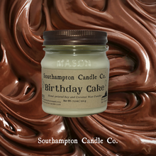 Load image into Gallery viewer, 'Birthday Cake' 🎉 in 8 oz. Rustic Mason Jar