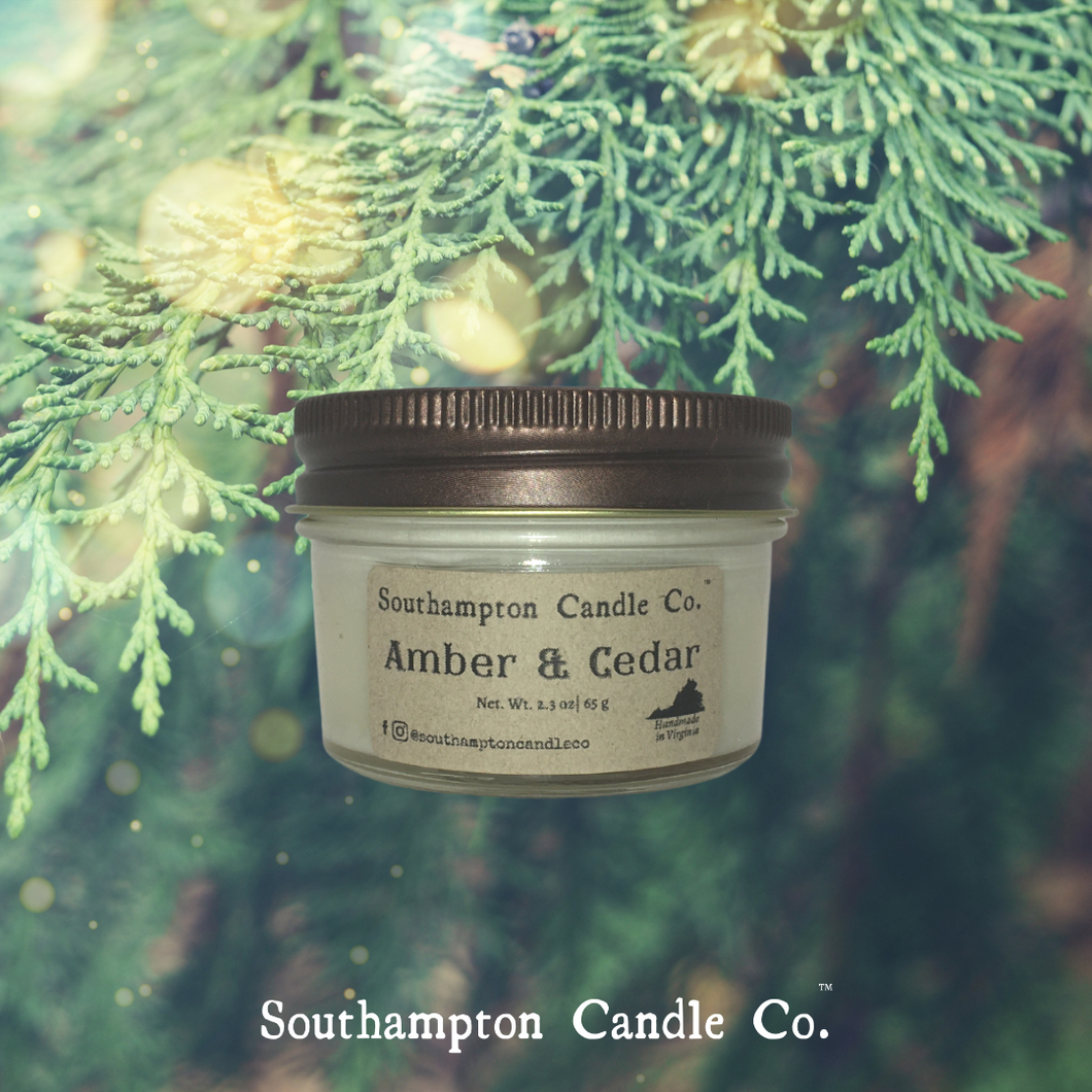 'Amber & Cedar' in 4 oz. Rustic Jelly Jar