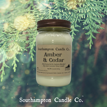 Load image into Gallery viewer, 'Amber & Cedar' 16 oz. Rustic Mason Jar