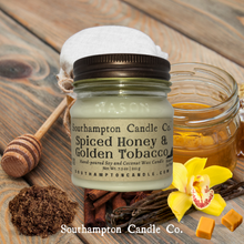 Load image into Gallery viewer, 'Spiced Honey & Golden Tobacco' in 8 oz. Rustic Mason Jar