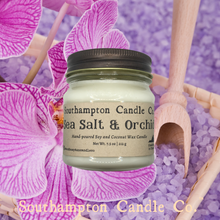 Load image into Gallery viewer, 'Sea Salt & Orchid' in 8 oz. Rustic Mason Jar