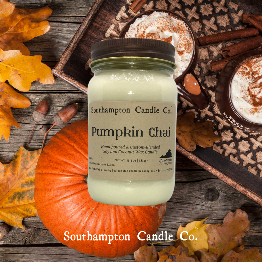 'Pumpkin Chai' 16 oz. Rustic Mason Jar