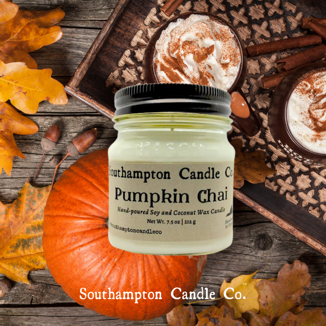 'Pumpkin Chai' in 8 oz. Rustic Mason Jar