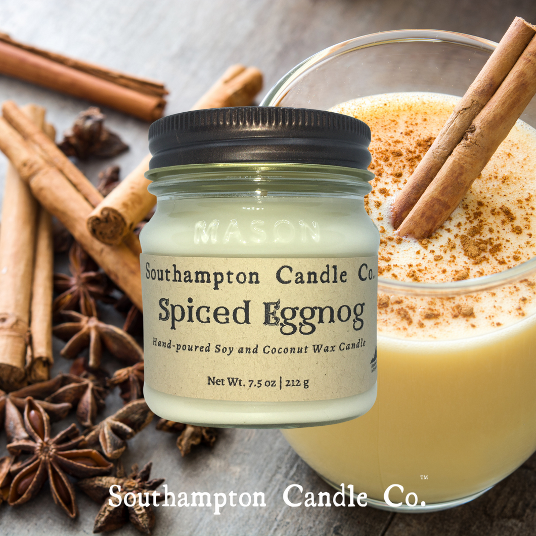 'Spiced Eggnog' in 8 oz. Rustic Mason Jar