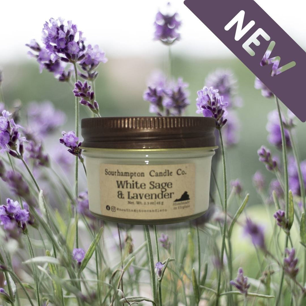 'White Sage & Lavender' in 4 oz. Rustic Jelly Jar