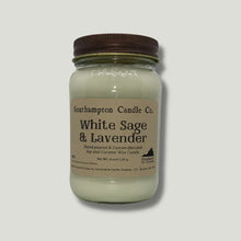 Load image into Gallery viewer, &#39;White Sage &amp; Lavender&#39; in 16 oz. Rustic Mason Jar
