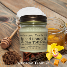 Load image into Gallery viewer, &#39;Spiced Honey &amp; Golden Tobacco&#39; in 8 oz. Rustic Mason Jar
