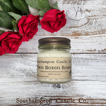Load image into Gallery viewer, &#39;Two Dozen Roses&#39; in 8 oz. Rustic Mason Jar
